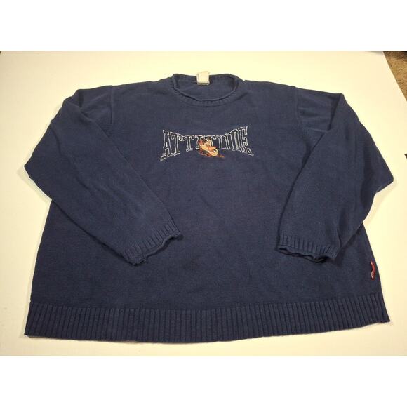 Vintage Womens Looney Tunes Taz Attitude Sweatshirt 26w 28w - Picture 2 of 6